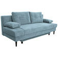 SCHLAFSOFA Webstoff Hellblau  - Schwarz/Hellblau, KONVENTIONELL, Holz/Kunststoff (199/88/88cm) - Carryhome