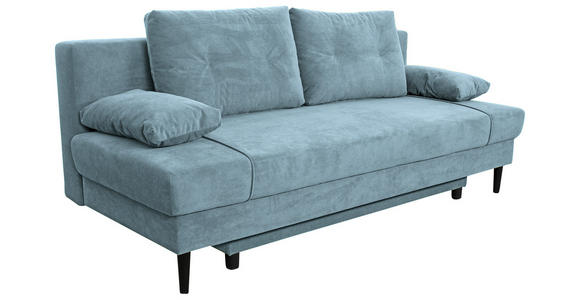 SCHLAFSOFA Webstoff Hellblau  - Schwarz/Hellblau, KONVENTIONELL, Holz/Kunststoff (199/88/88cm) - Carryhome