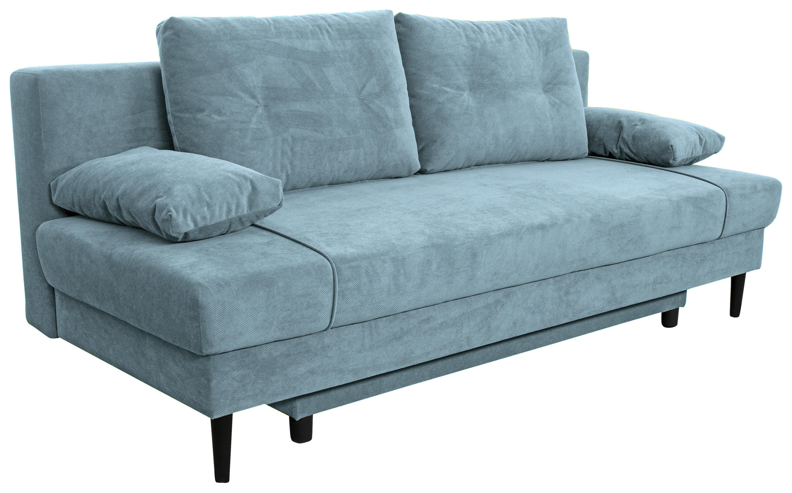 SCHLAFSOFA Webstoff Hellblau  - Schwarz/Hellblau, KONVENTIONELL, Holz/Kunststoff (199/88/88cm) - Carryhome