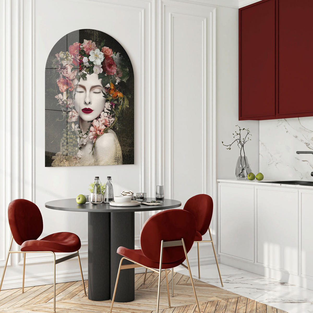 GLASBILD Frauen 70/100 cm  - Weiß, Basics, Glas/Papier (70/100cm)