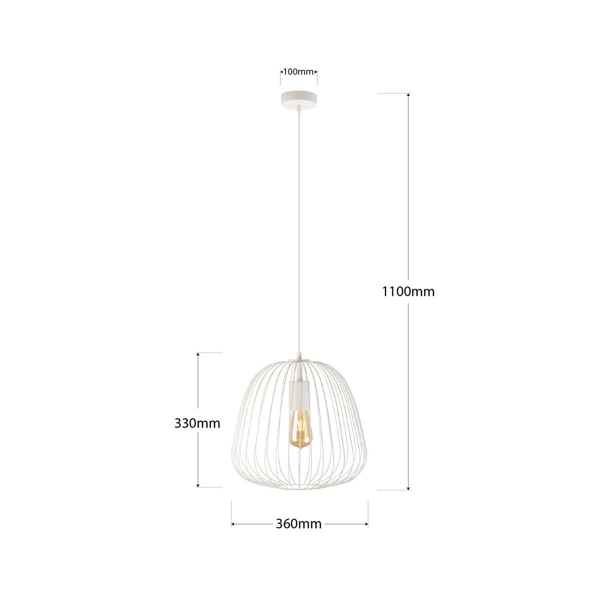 HÄNGELEUCHTE Ovella 36/36/110 cm   - Creme, Trend, Metall (36/36/110cm)