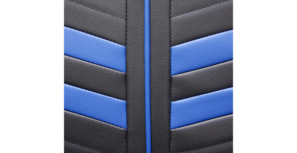 GAMINGSTUHL  in Lederlook Blau, Schwarz  - Blau/Schwarz, Design, Kunststoff/Textil (68,5/128-136/57cm) - Carryhome