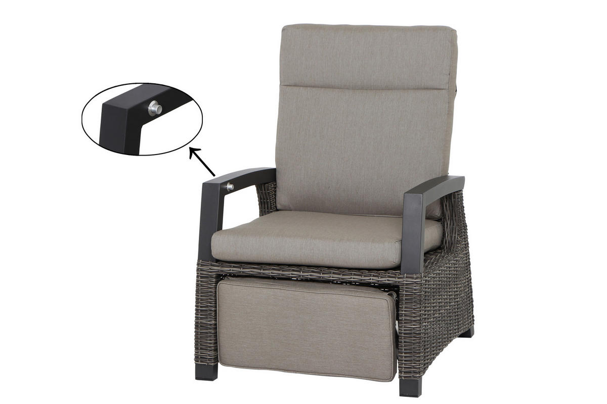 LOUNGEGARNITUR 4-teilig   72/103/83 cm Aluminium  - Grau, Basics, Kunststoff/Textil (72/103/83cm) - Siena Garden