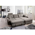 ECKSOFA in Mikrofaser Braun  - Chromfarben/Braun, MODERN, Kunststoff/Textil (276/193cm) - Hom`in