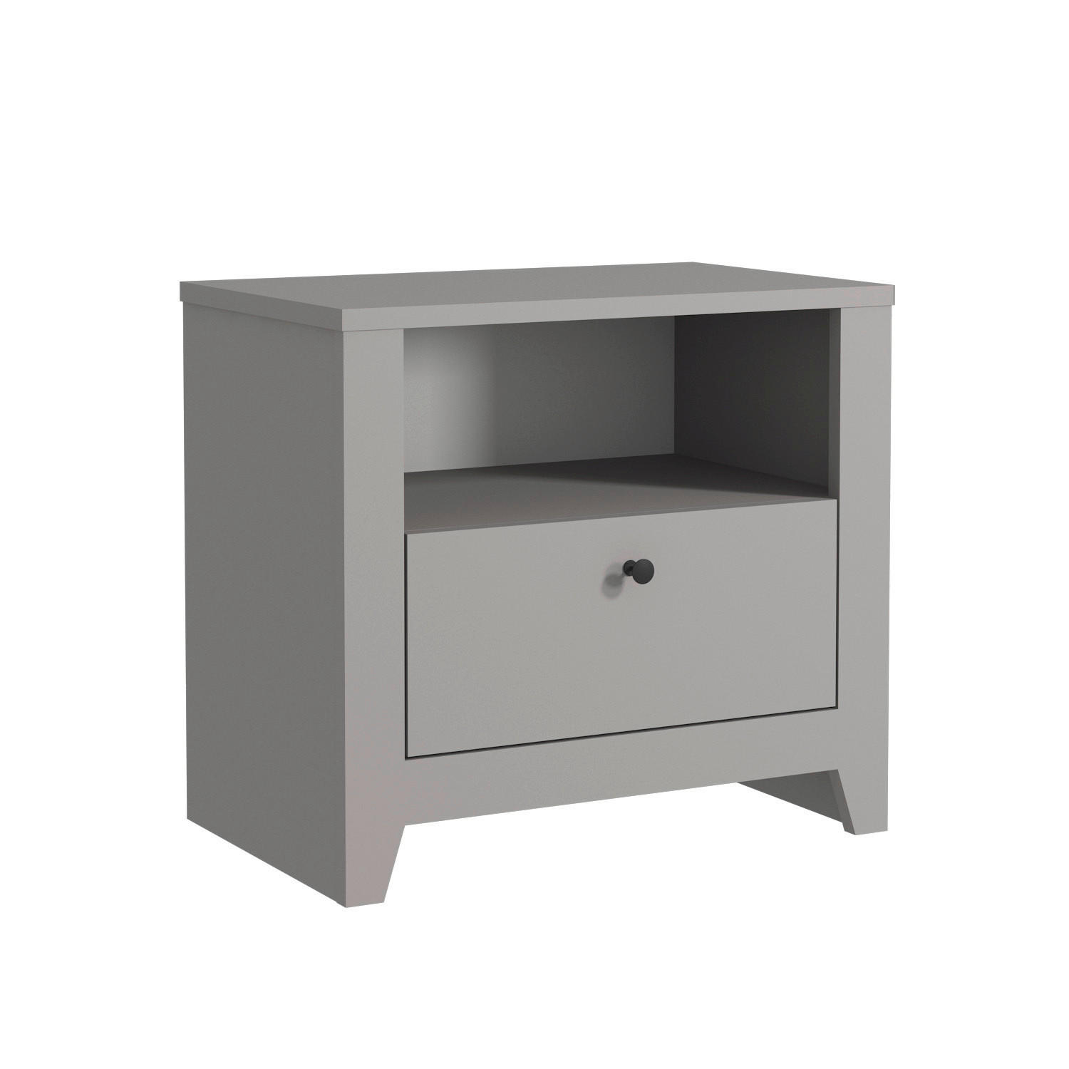 NACHTTISCH  - Schwarz/Weiß, Design, Holzwerkstoff (55/35/50cm) - Livetastic