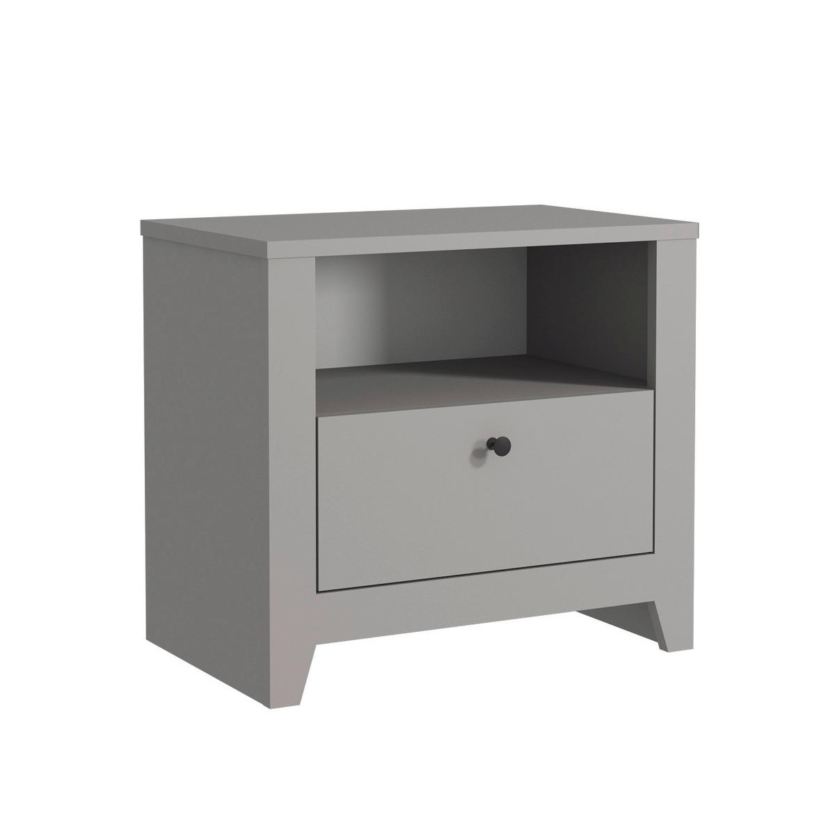 NACHTTISCH  - Schwarz/Weiß, Design, Holzwerkstoff (55/35/50cm) - Livetastic