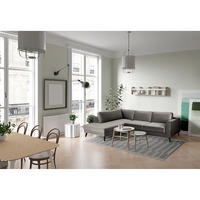 ECKSOFA Grau Samt, Velours  - Wengefarben/Grau, MODERN, Holz/Textil (260/85/201cm) - Trendmanufaktur