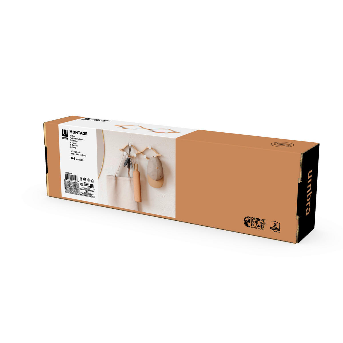 DAŠČICA ZA ODLAGANJE KAPUTA  bela, boja bukve  drvo, plastika  - boja bukve/bela, Konvencionalno, drvo/plastika (43/13/6cm) - Umbra
