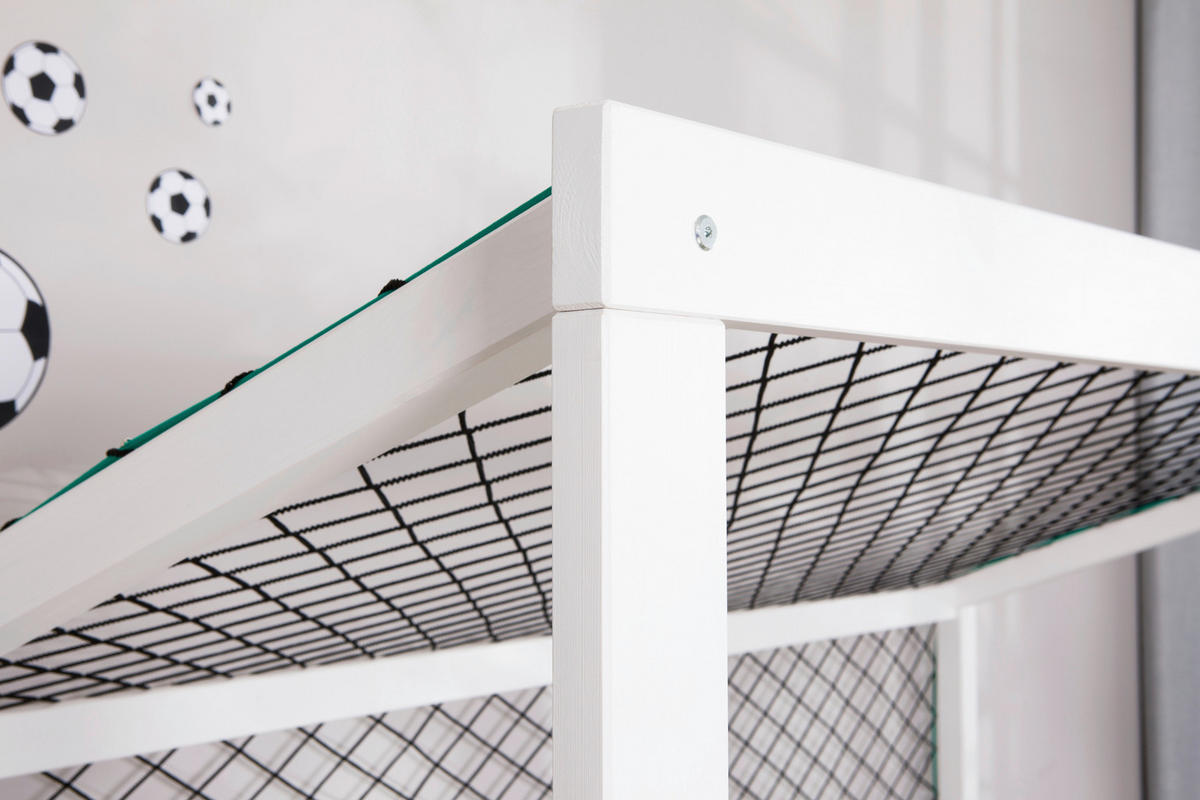 STAURAUMBETT 90/200 cm  in Weiß  - Naturfarben/Weiß, MODERN, Holz/Textil (90/200cm) - MID.YOU