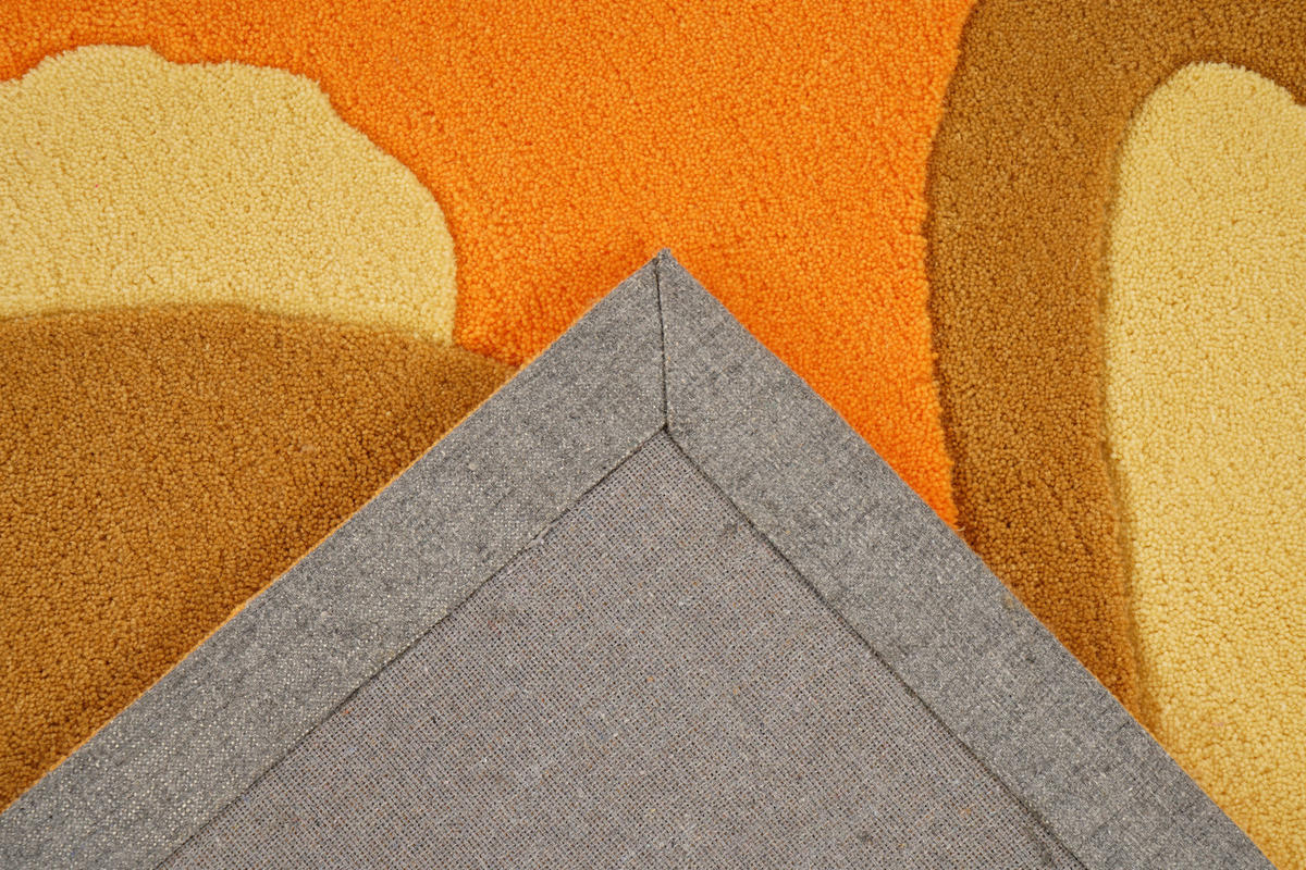FLACHWEBETEPPICH  Wohnzimmer 130/130 cm Orange quadratisch  - Orange, Basics, Textil (130/130cm) - Kayoom