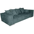 BIGSOFA in Flachgewebe Blau  - Chromfarben/Blau, KONVENTIONELL, Textil/Metall (256/68/122cm) - Carryhome