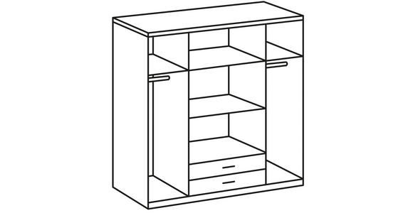 DREHTÜRENSCHRANK in Weiß, Goldfarben - Goldfarben/Weiß, Design, Glas/Holzwerkstoff (180/199/58cm) - Carryhome
