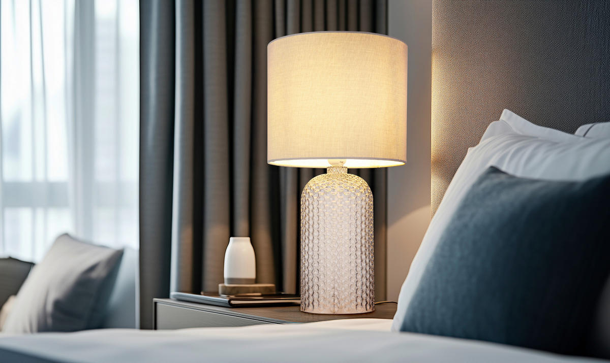 STOLNÍ LAMPA, E27, 26,5/50 cm  - šedá/bílá, Basics, textil/plast (26,5/50cm) - Globo