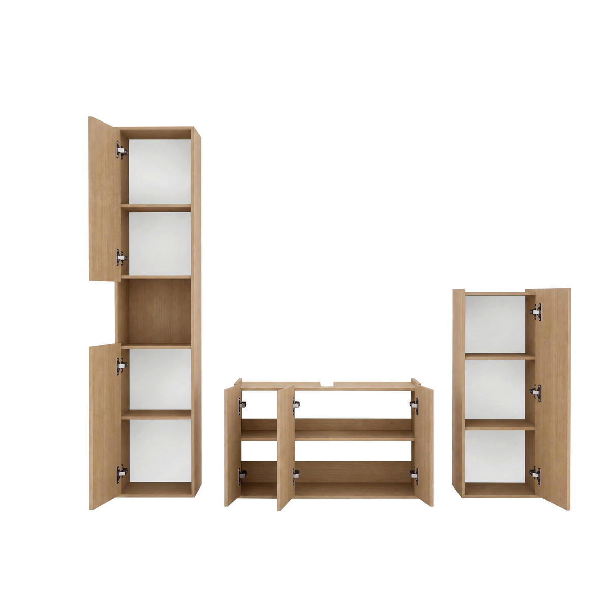 WASCHBECKENUNTERSCHRANK 98/62/35 cm  - Eichefarben/Schwarz, Trend, Holzwerkstoff/Kunststoff (98/62/35cm) - MID.YOU