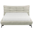 POLSTERBETT 180/200 cm,  in Creme, gepolstertes Kopfteil,  - Creme/Schwarz, Design, Leder/Metall (180/200cm) - Esposa