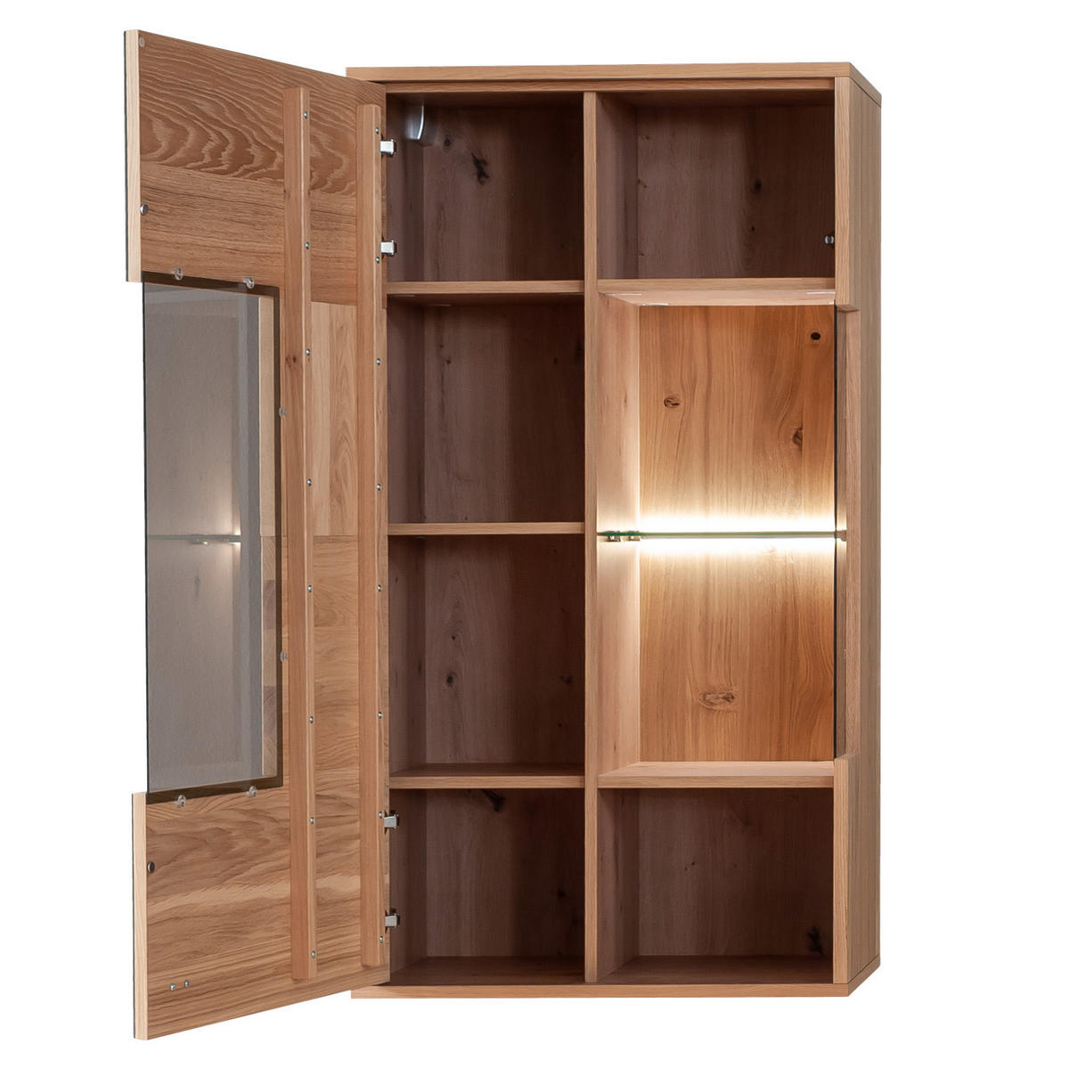 HYLLKOMBINATION  i antracit, ek Bianco  306/198/50 cm  - ek Bianco/svart, Design, metall/trämaterial (306/198/50cm) - MID.YOU