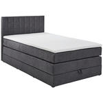 BOXSPRINGBETT 120/200 cm  in Anthrazit  - Anthrazit/Schwarz, Design, Kunststoff/Textil (120/200cm) - Xora