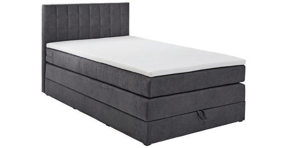 BOXSPRINGBETT 120/200 cm in Anthrazit - Anthrazit/Schwarz, Design, Kunststoff/Textil (120/200cm) - Xora