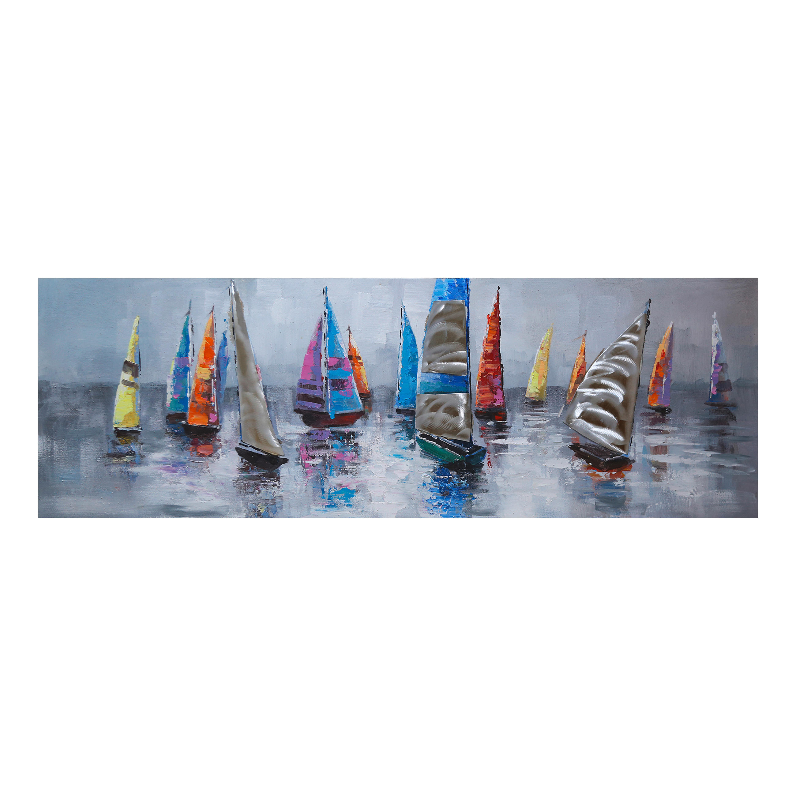 ULJENA SLIKA  150/55 cm       - bijela/siva, Konvencionalno, drvo/tekstil (150/55cm) - Monee