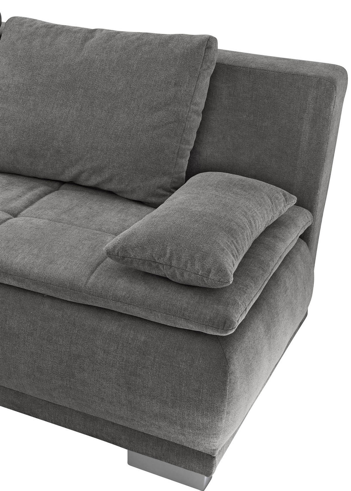 KANAPÉÁGY textil, faalapú anyag szürke  - ezüst/szürke, Modern, műanyag/faalapú anyag (208/93/105cm) - MID.YOU