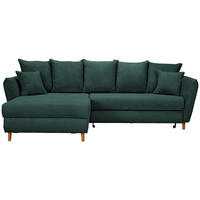 ECKSOFA  Cord Dunkelgrün  - Dunkelgrün/Eichefarben, Konventionell, Holz/Textil (162/284cm) - Carryhome