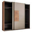 SCHWEBETÜRENSCHRANK  in Kaschmir, Eiche Artisan  - Kaschmir/Schwarz, KONVENTIONELL, Holzwerkstoff/Metall (240/225,5/63,7cm) - Xora