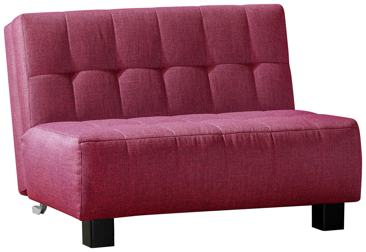 SCHLAFSOFA in Textil Rot  - Rot/Schwarz, Design, Textil/Metall (125/92/102cm) - Novel