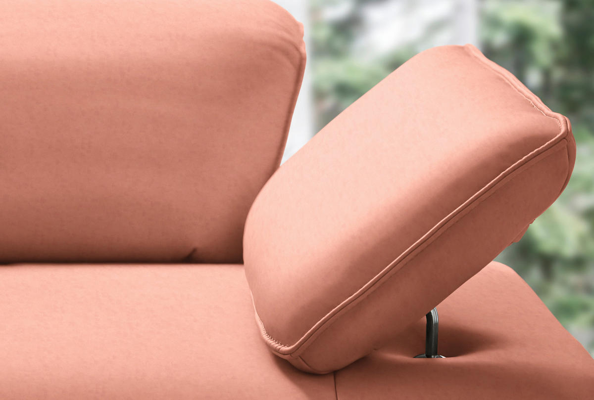 ECKSOFA  in Echtleder Lachsfarben  230/290 cm  - Anthrazit/Lachsfarben, Design, Leder/Metall (230/290cm) - Johann Jakob