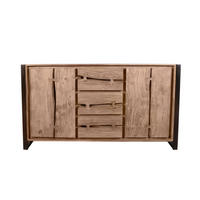 SIDEBOARD  200/80/40 cm 3 Schublade(n)  - Schwarz/Naturfarben, Design, Holz/Metall (200/80/40cm) - MID.YOU