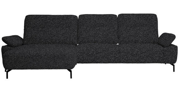 ECKSOFA in Chenille, Flachgewebe Schwarz 165/318 cm - Schwarz, Design, Textil/Metall (165/318cm) - Xora