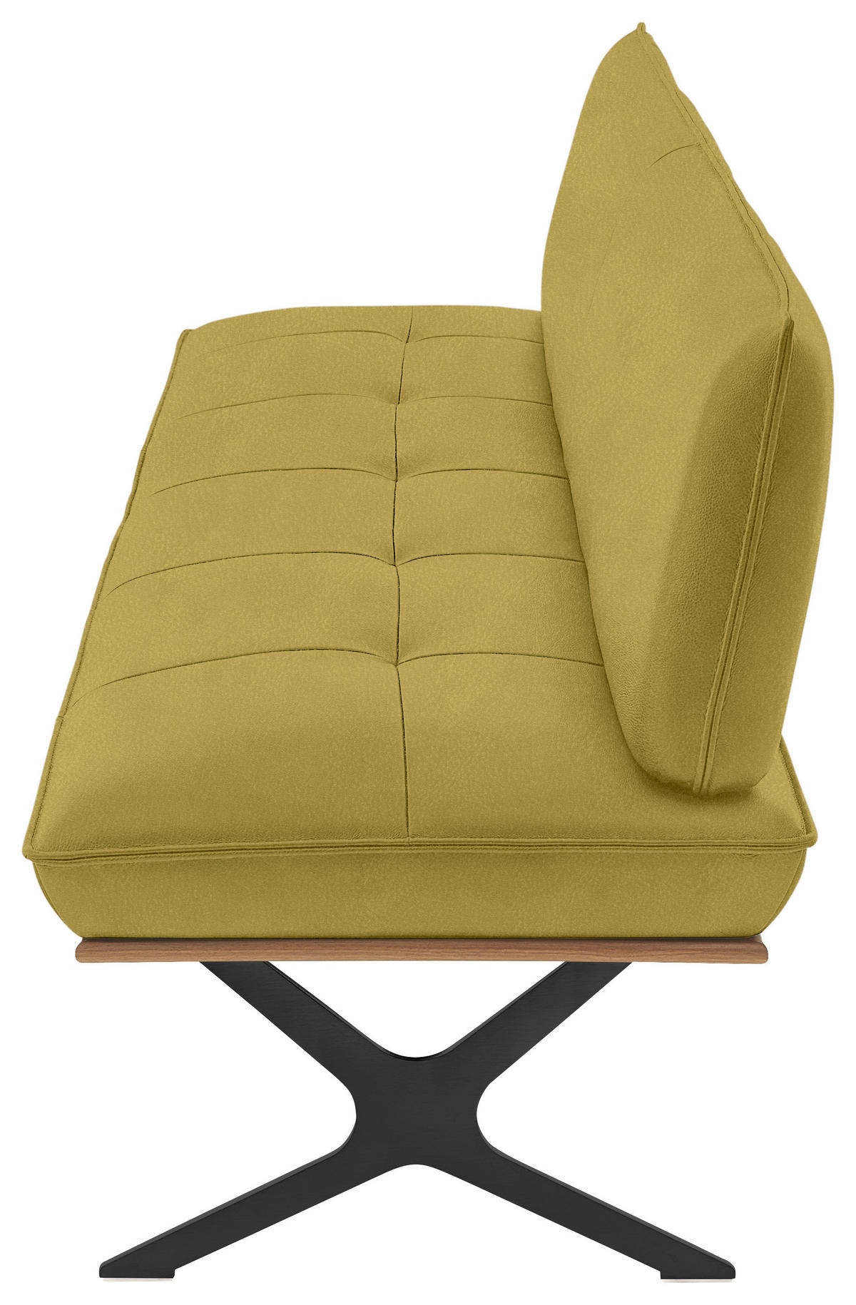 SITZBANK in Holz, Metall, Leder Schwarz, Hellgrün  - Schwarz/Hellgrün, Design, Leder/Holz (214/88/66cm) - Koinor
