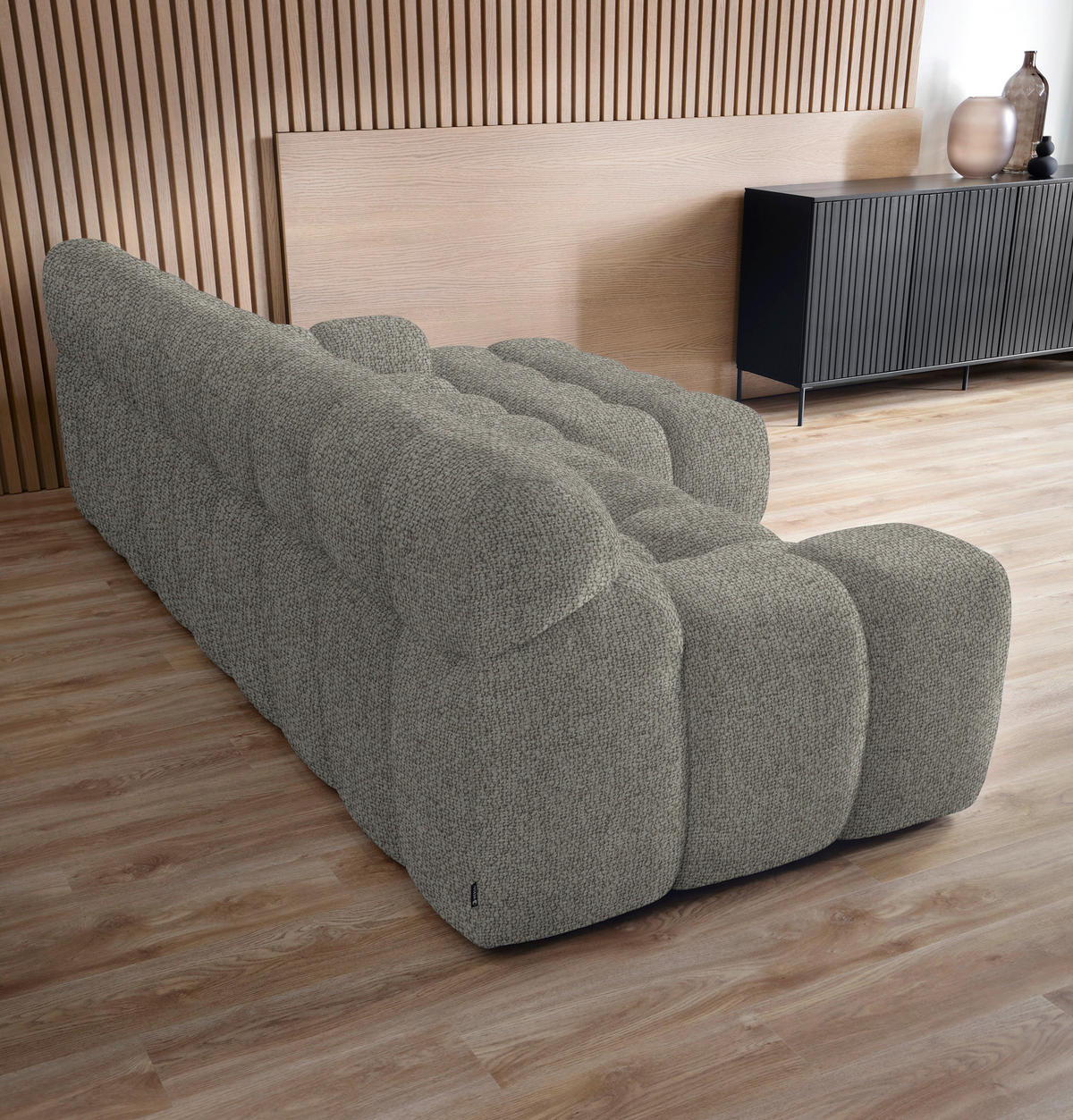 ECKSOFA Graubraun Webstoff  - Graubraun/Schwarz, MODERN, Kunststoff/Textil (297/180cm) - Welnova