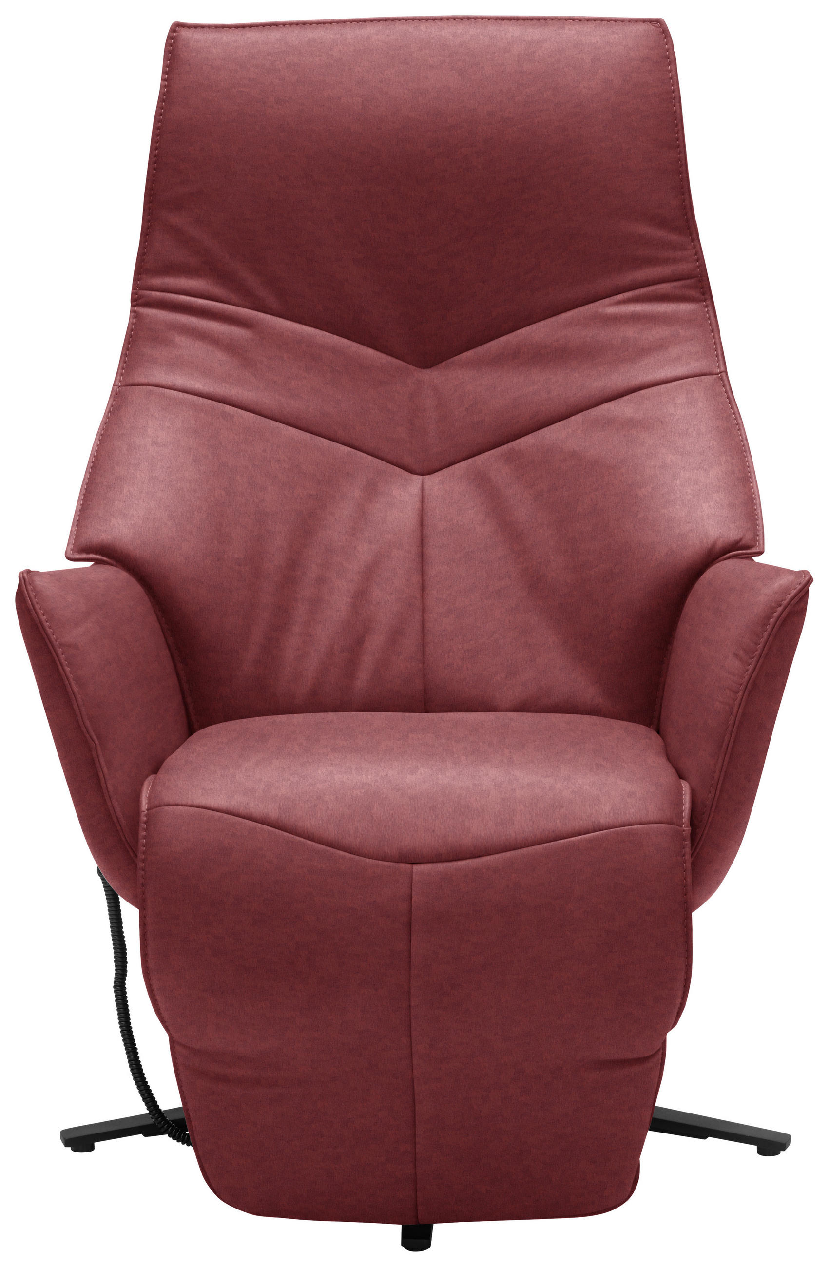 RELAXSESSEL Echtleder Kopfteilverstellung, Fußteilverstellung    - Anthrazit/Rot, Design, Leder/Metall (74/84/113cm) - Himolla