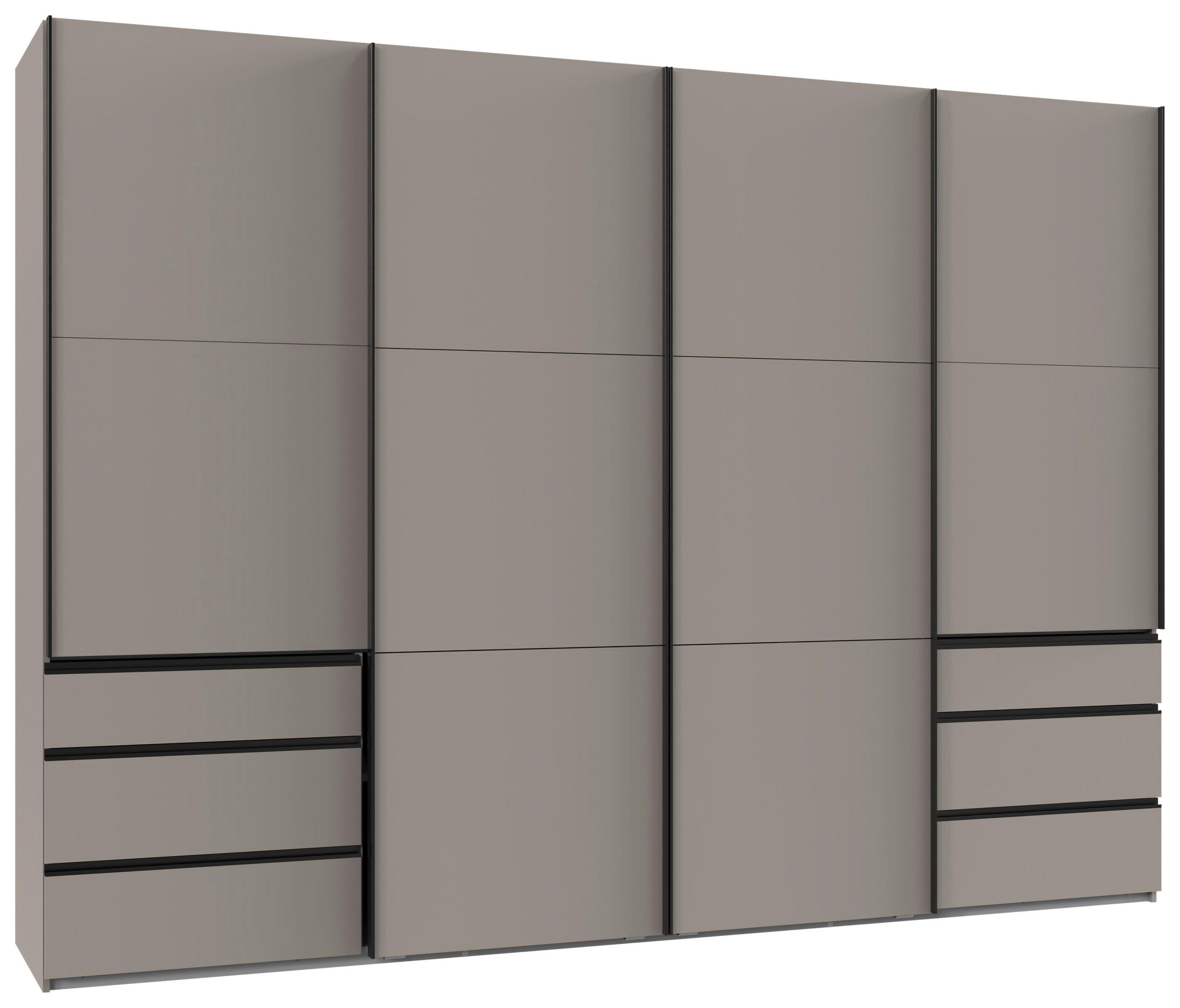 SCHWEBETÜRENSCHRANK Sahara - Schwarz/Sahara, Modern, Holzwerkstoff/Metall (300/216/65cm) - MID.YOU