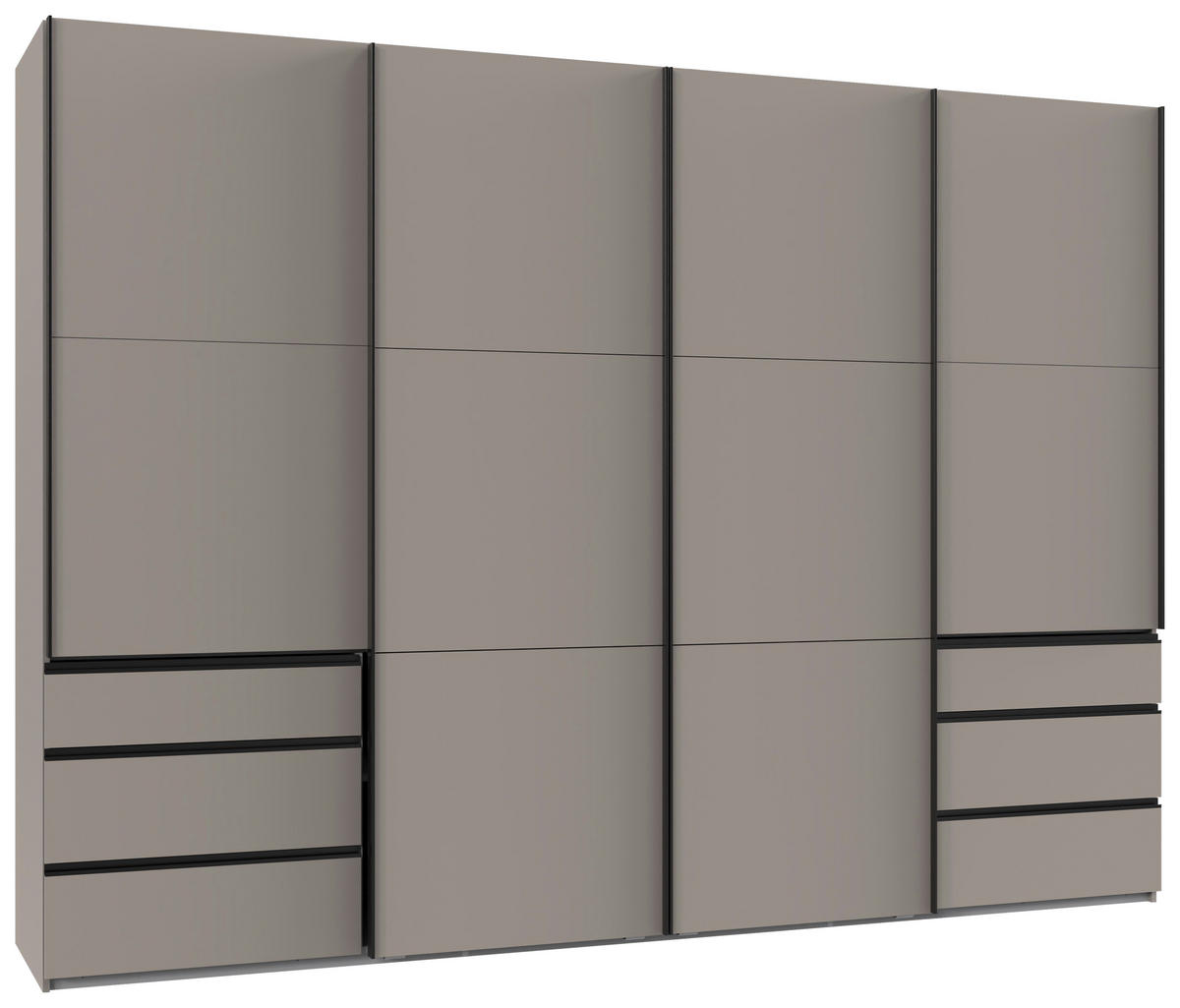 SCHWEBETÜRENSCHRANK Sahara  - Schwarz/Sahara, Modern, Holzwerkstoff/Metall (300/216/65cm) - MID.YOU