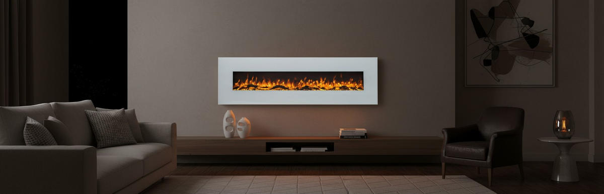 ELEKTROKAMIN - Weiß, Design, Glas/Kunststoff (183/55/14cm) - Xora