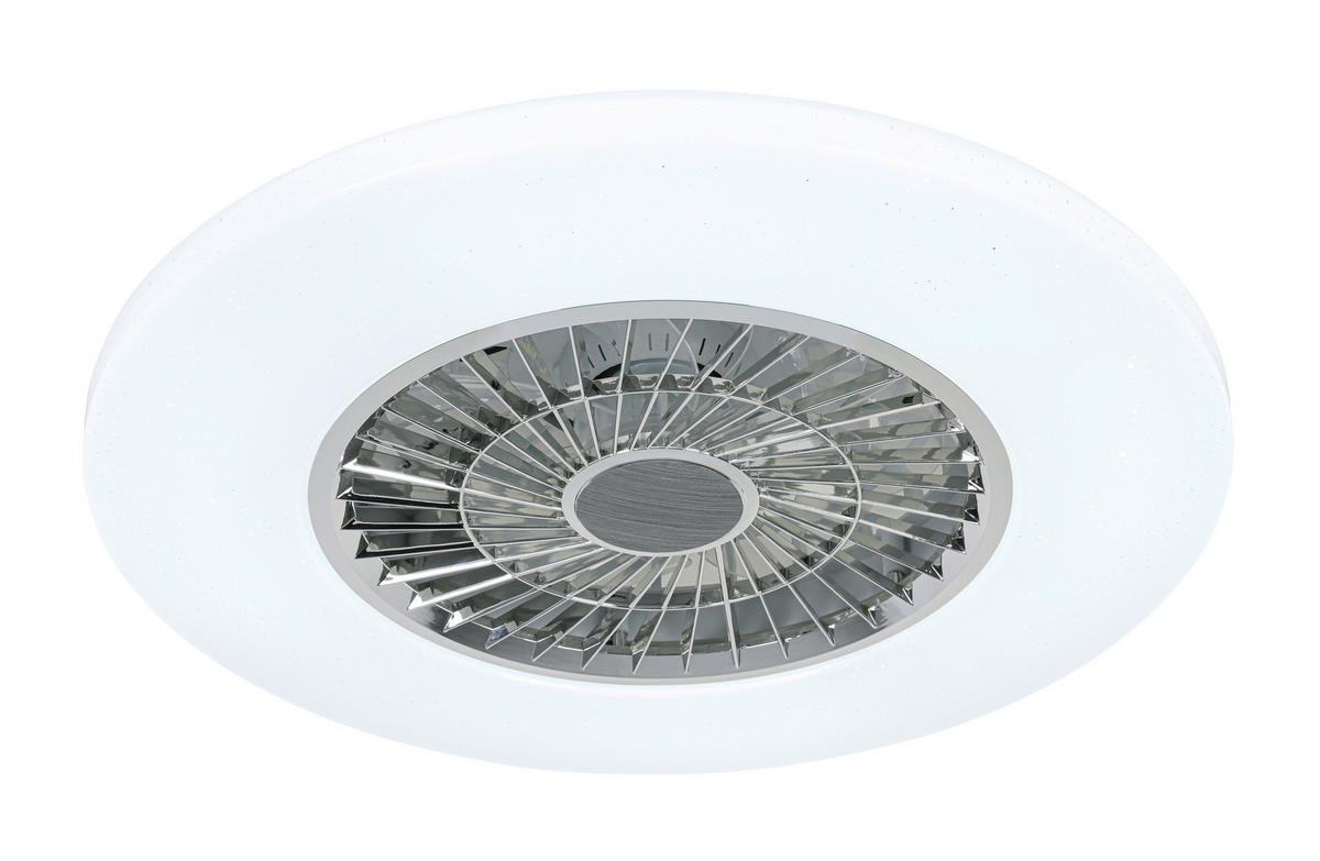 DECKENVENTILATOR - Chromfarben/Weiß, Trend, Kunststoff/Metall (58/14,5cm) - Mican