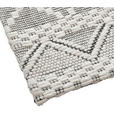 HANDWEBTEPPICH  Wohnzimmer 130/190 cm Fjord Schwarz, Weiß rechteckig  - Schwarz/Weiß, KONVENTIONELL, Textil (130/190cm) - Linea Natura