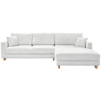 ECKSOFA Hellgrau Chenille  - Eichefarben/Hellgrau, KONVENTIONELL, Holz/Textil (318/186cm) - SetOne by Musterring