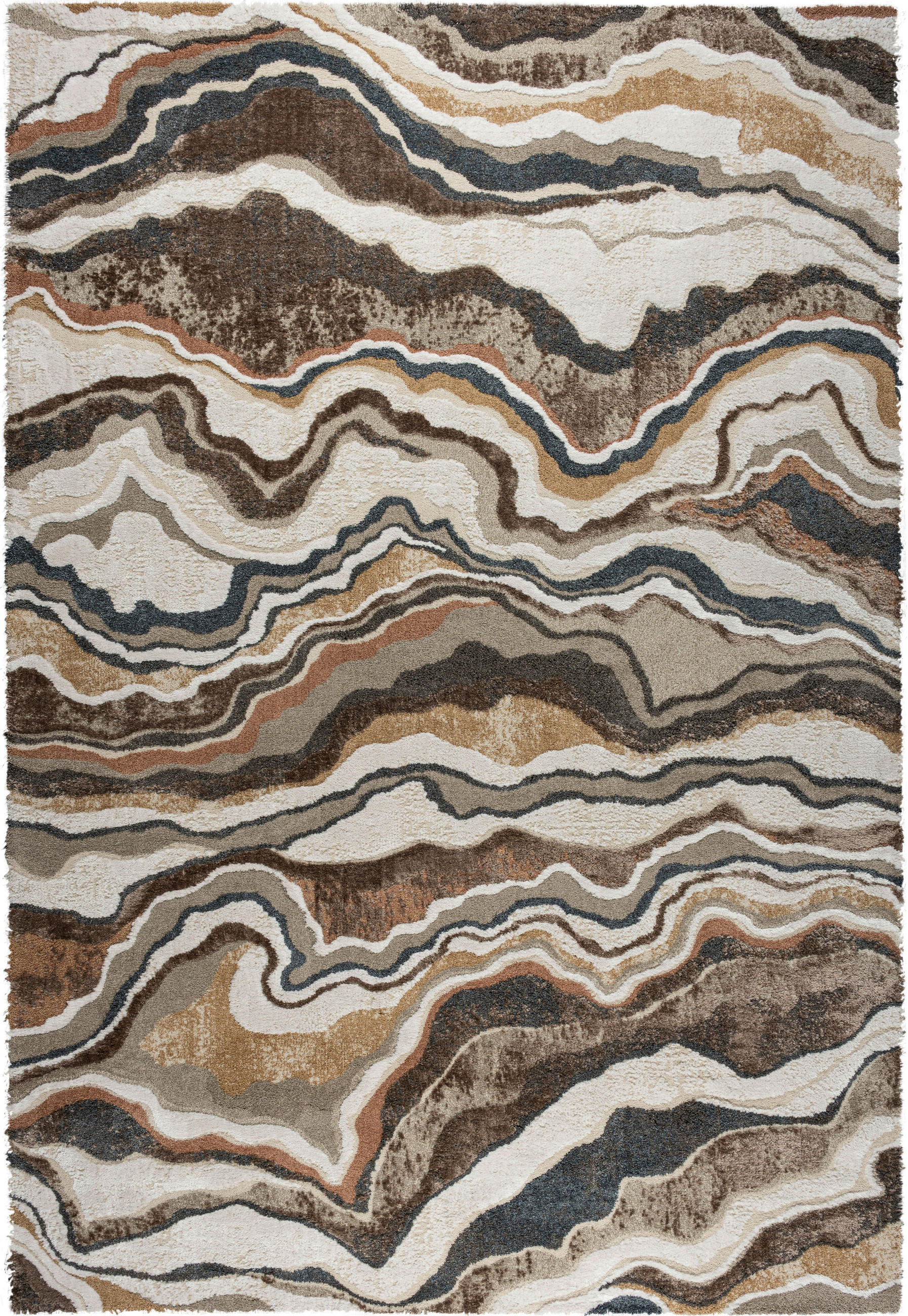 WEBTEPPICH  Wohnzimmer 200/290 cm Linea Braun, Creme, Rostfarben  - Rostfarben/Creme, Basics, Kunststoff/Textil (200/290cm) - Novel