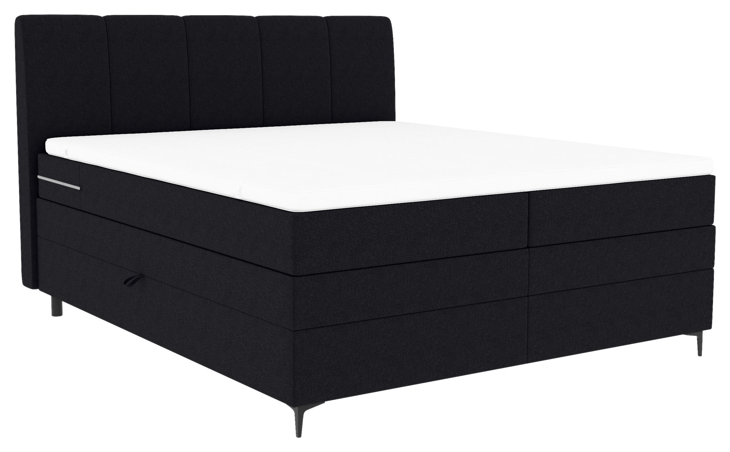 BOXSPRINGBETT 180/200 cm  in Schwarz  - Schwarz, KONVENTIONELL, Textil/Metall (180/200cm) - Carryhome