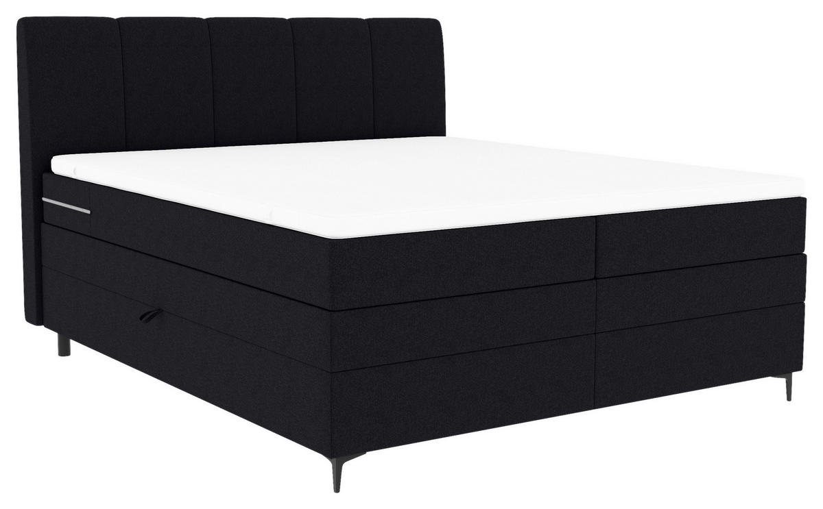 BOXSPRINGBETT 180/200 cm  in Schwarz  - Schwarz, KONVENTIONELL, Textil/Metall (180/200cm) - Boxxx