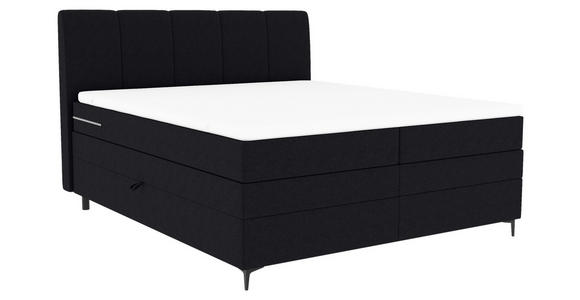 BOXSPRINGBETT 180/200 cm  in Schwarz  - Schwarz, KONVENTIONELL, Textil/Metall (180/200cm) - Carryhome