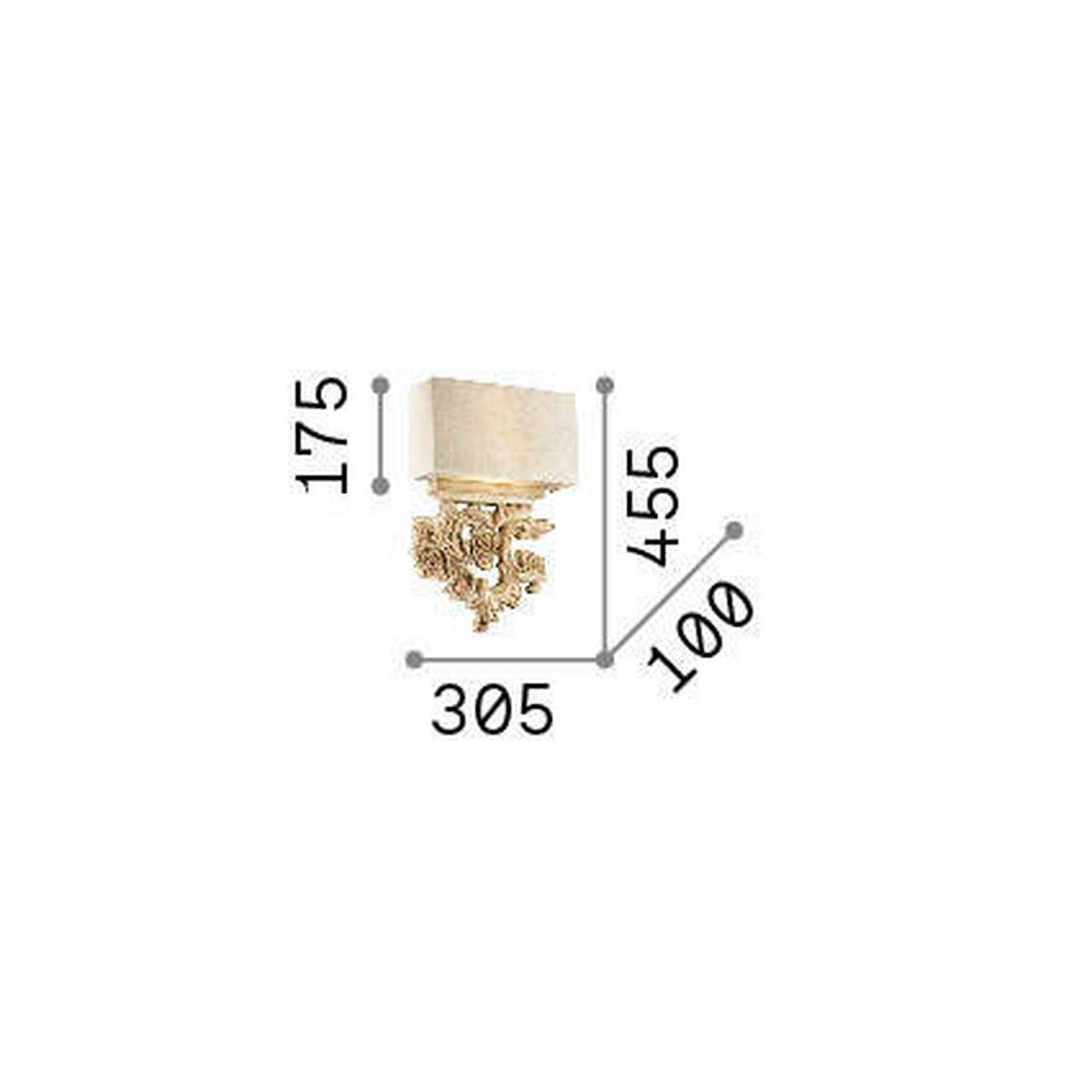 WANDLEUCHTE 30,5/10/45,5 cm   - Beige, KONVENTIONELL, Naturmaterialien/Textil (30,5/10/45,5cm) - Ideal Lux