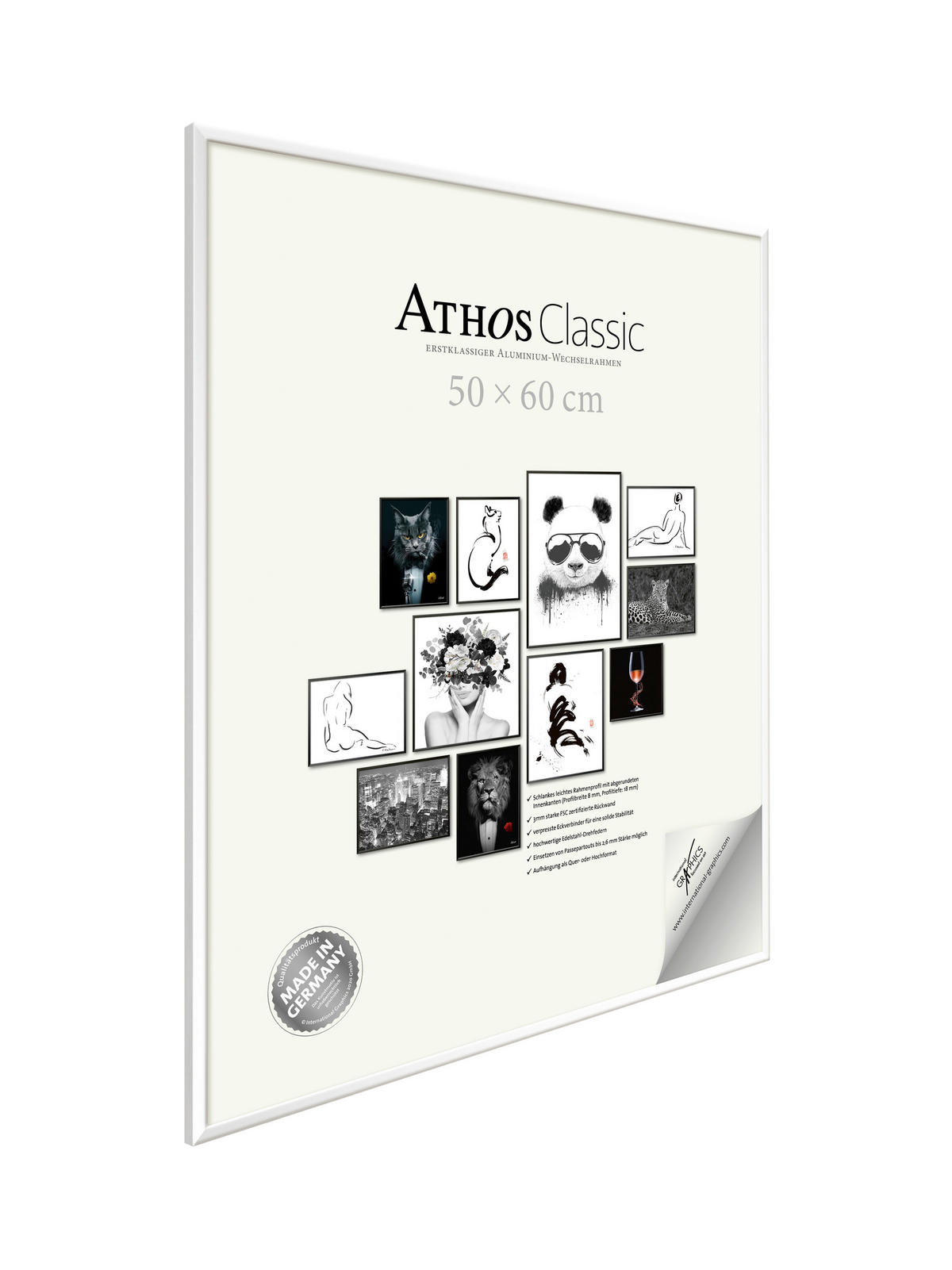 BILDERRAHMEN - Weiß Hochglanz, Basics, Papier/Holzwerkstoff (50/60/1,8cm)