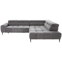 HÖRNSOFFA i vävt tyg grå  - svart/grå, Design, metall/textil (300/216cm) - Welnova
