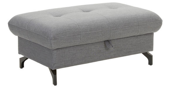 HOCKER Flachgewebe Dunkelgrau - Dunkelgrau/Schwarz, Design, Textil/Metall (101/45/63cm) - Xora