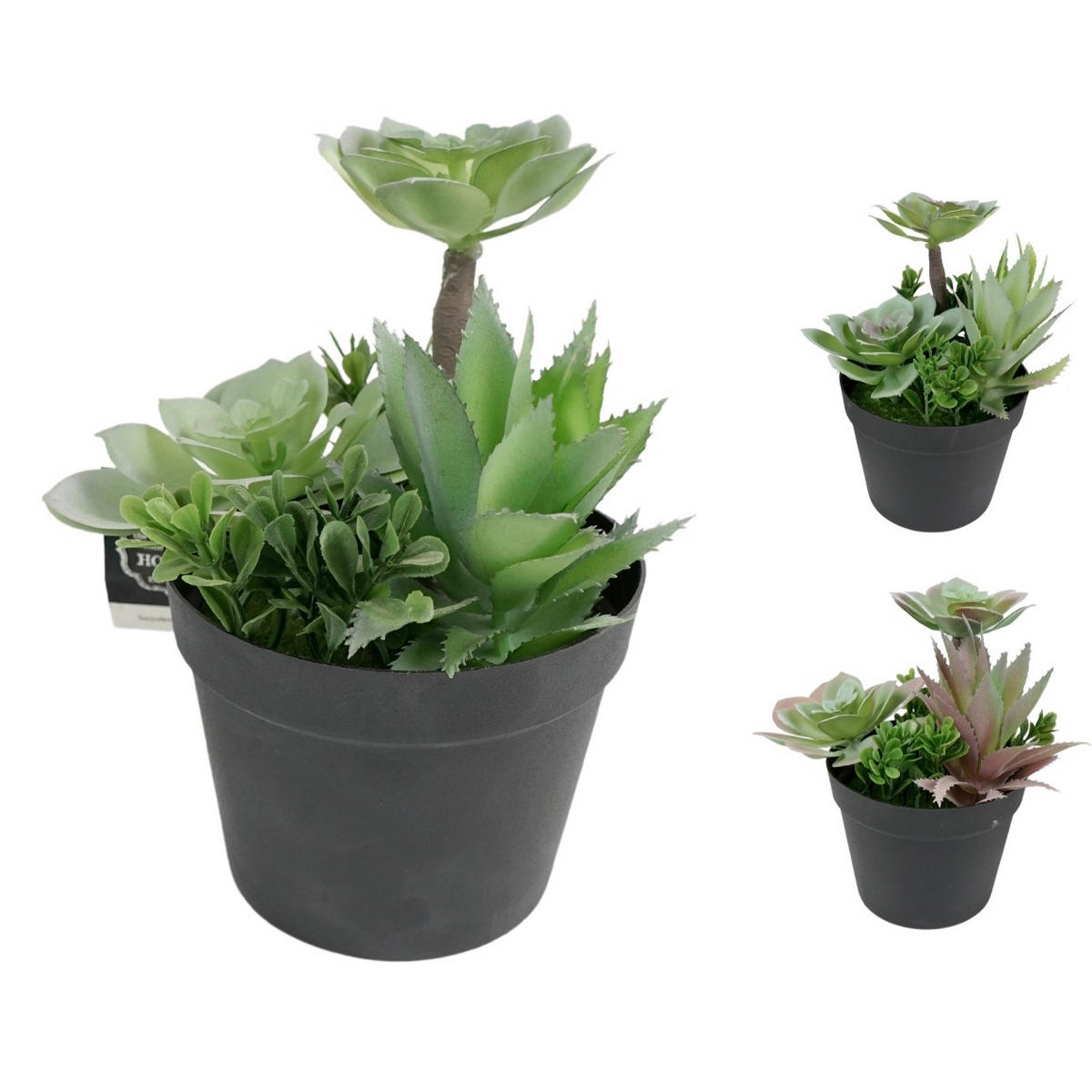 VEŠTAČKI CVET   11,5/11,5/18 cm           - zelena/crna, Osnovno, plastika (11,5/11,5/18cm)