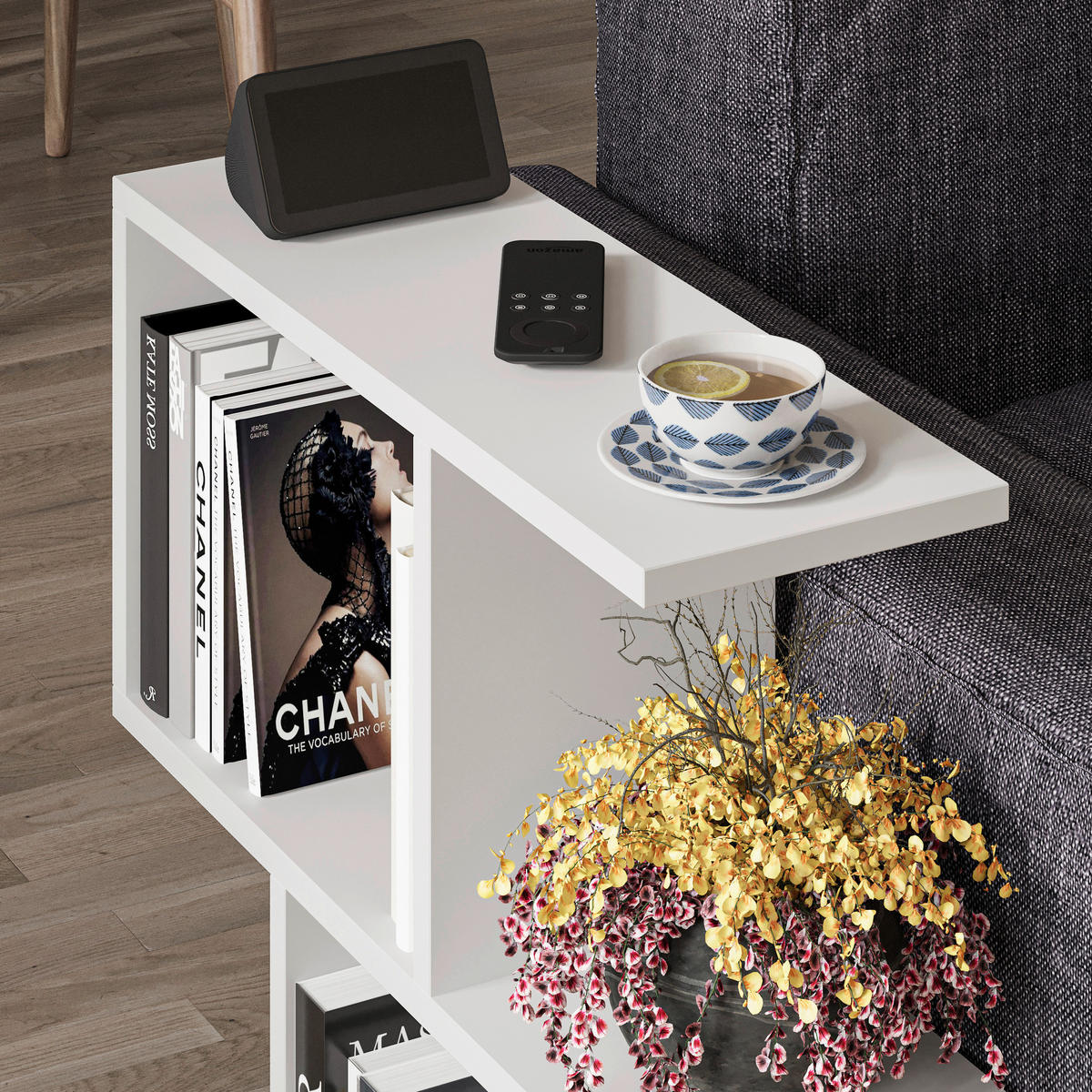 ODKLÁDACÍ STOLEK, bílá, kompozitní dřevo, 60/20/60 cm - bílá, Design, kompozitní dřevo (60/20/60cm) - Livetastic