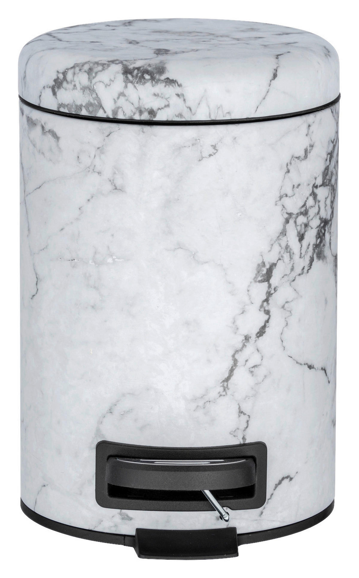 TRETEIMER 3 L  - Schwarz/Weiß, Basics, Kunststoff/Metall (17/25/17cm) - Wenko